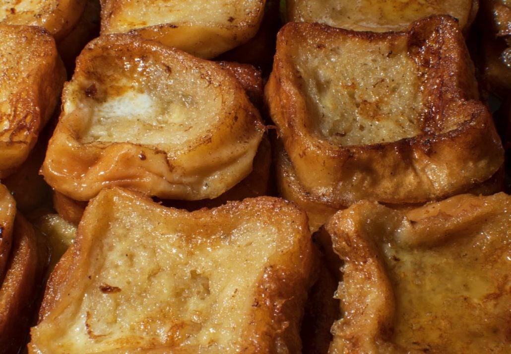 Traditional Spanish torrijas (French toasts).