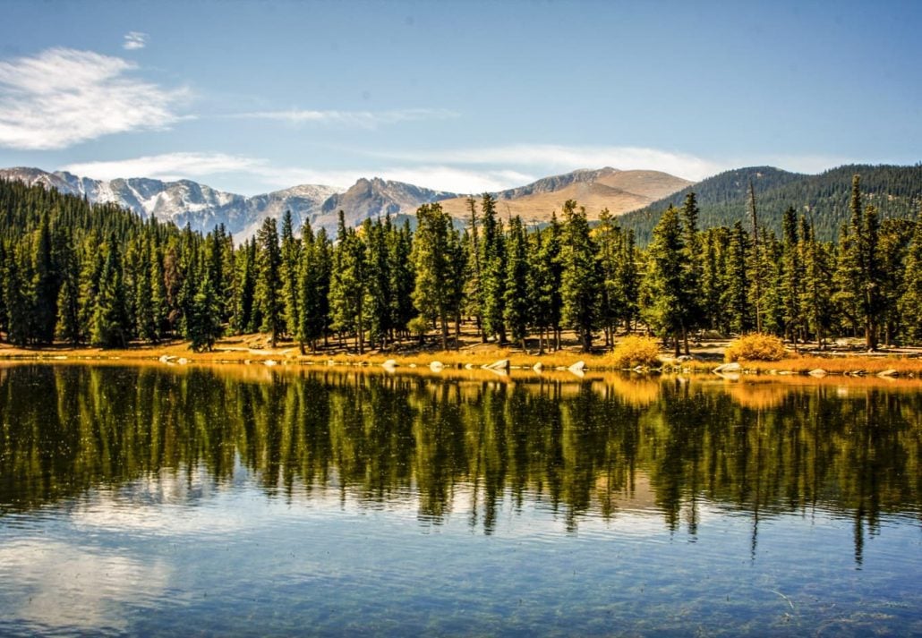 Sprague Lake at Rocky Mountain National Park Colorado.