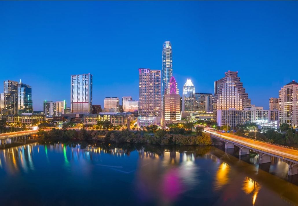 Austin, Texas  at night.