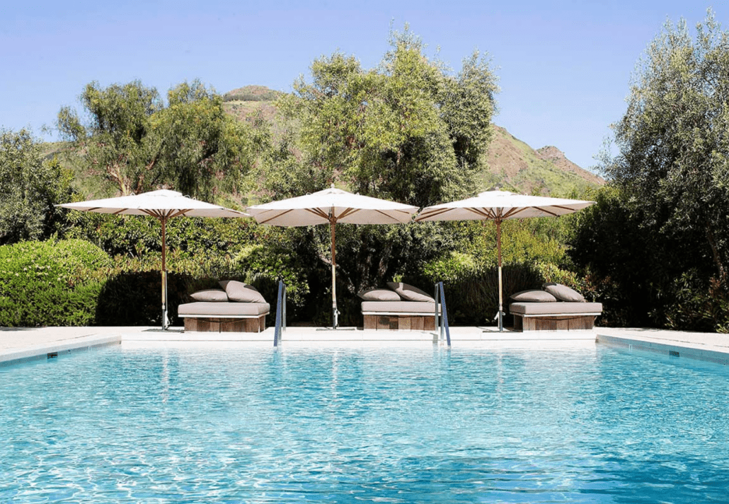 The luxurious pool of the The Ranch Malibu, Malibu, California.