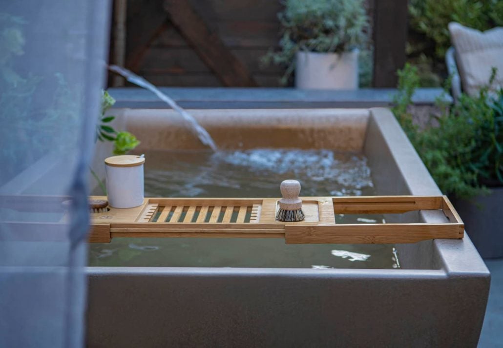 Outdoor tub at The Logde, Sonoma, California.