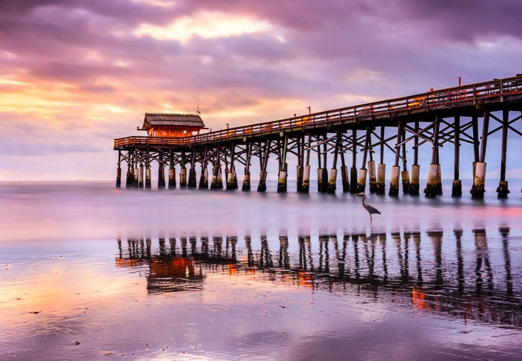 best-beaches-near-orlando-cocoa-beach-florida | CuddlyNest Travel Blog The Cocoa Beach Pier at sunset, in Florida.