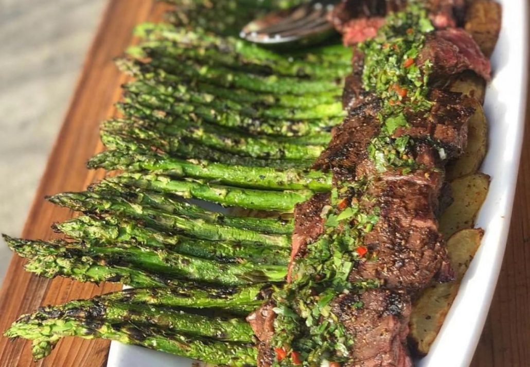 The steak with aspargus served at the Orlando Wine Bar. 