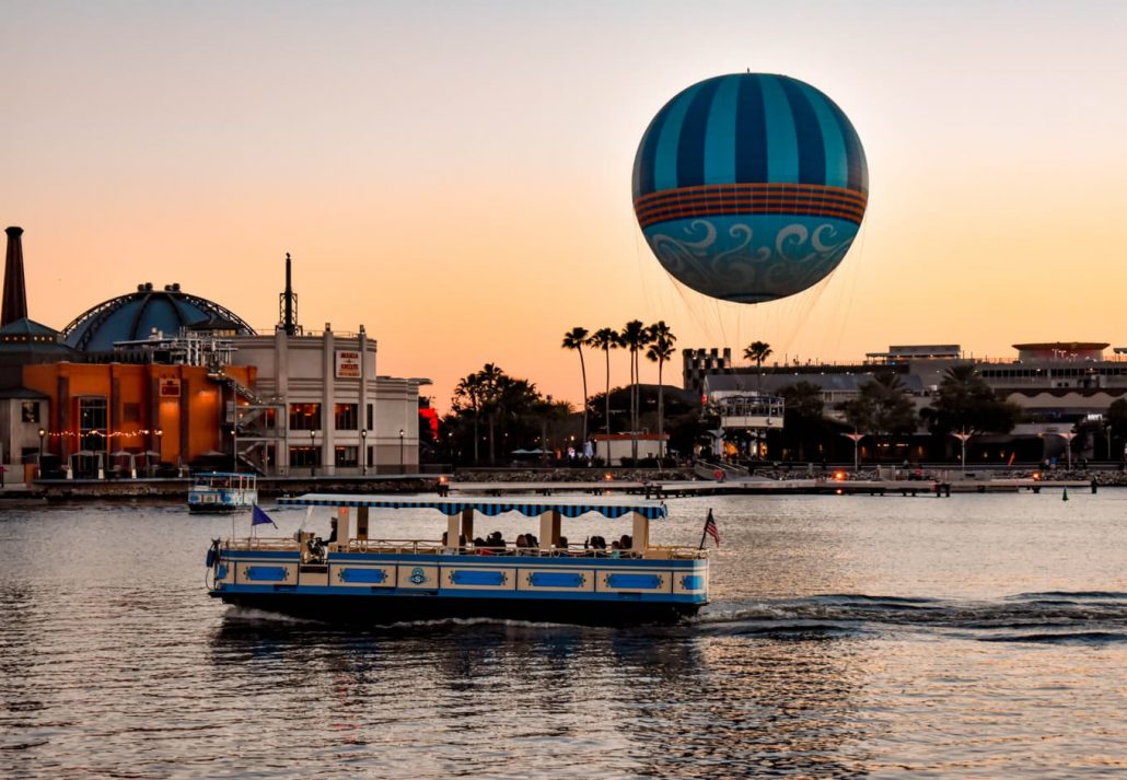 Disney Springs at dawn.