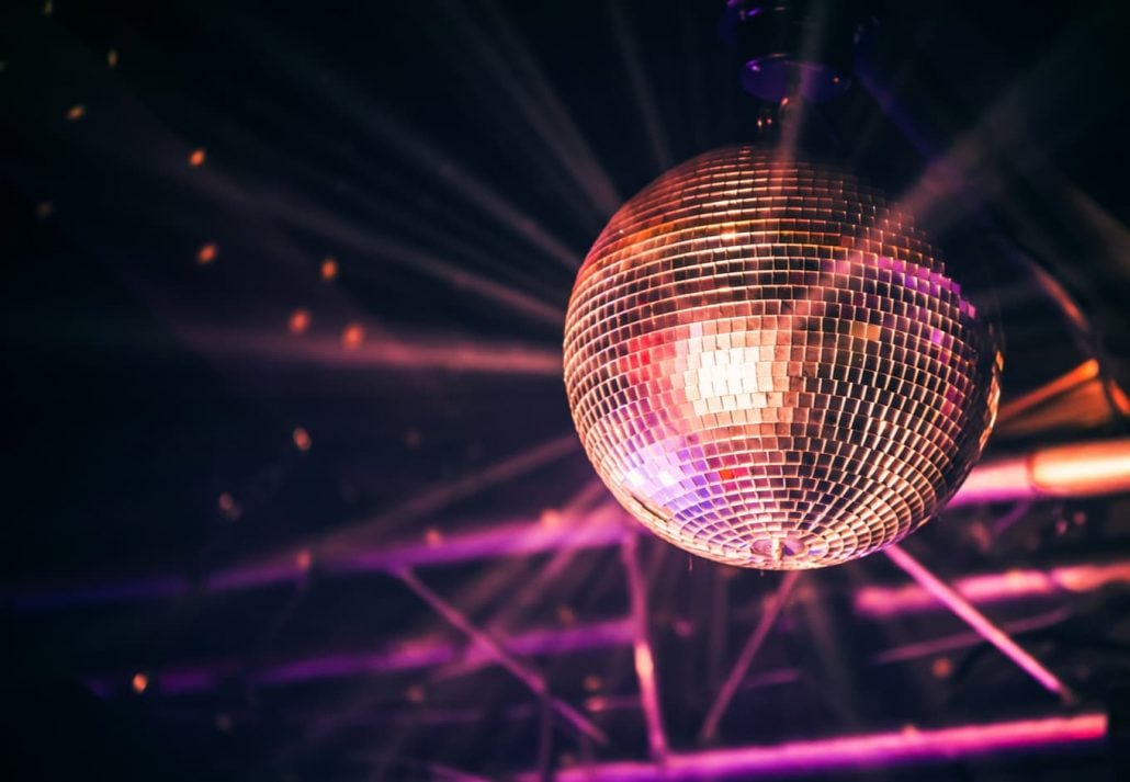 A glittering disco ball