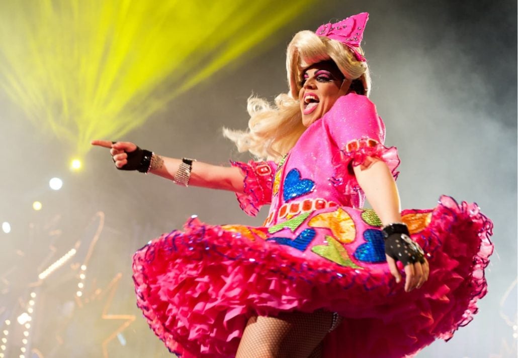 Rayco Santana, from Canary Islands, perform as Drag Asharik onstage during The Carnival's Drag Queen Gala on February 17, 2012 in Las Palmas, Spain