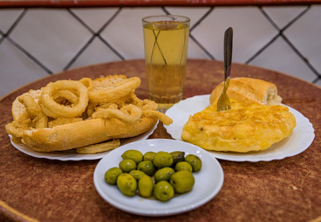 Spanish tapas selection.