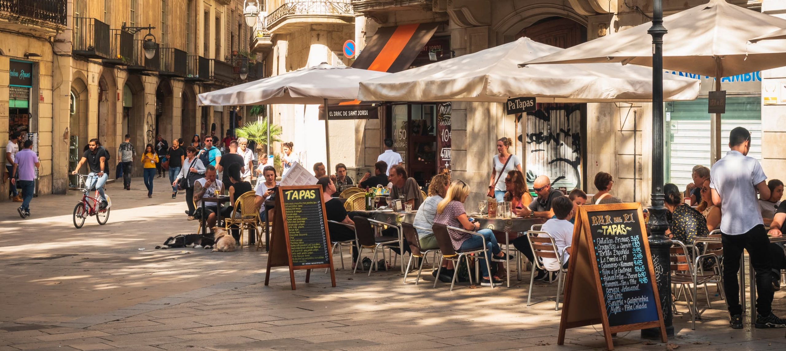 Vibrant tapas bars in Madrid, Spain.