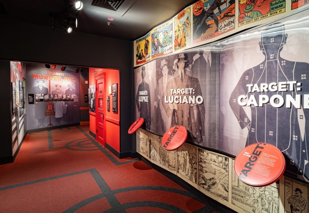 Interior view of The Mob Museum, Las Vegas, Nevada.