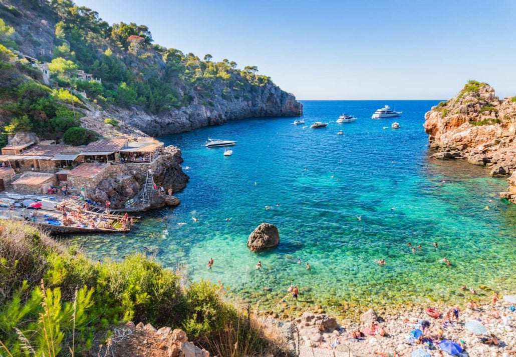 Cala Deià beach in Mallorca, Spain.