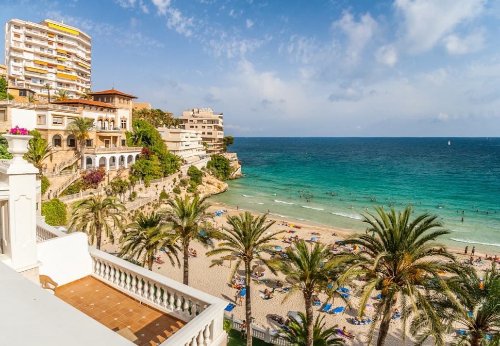 Oceanfront hotel in Mallorca, Spain.