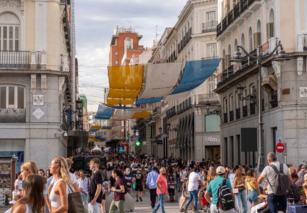 Calle Preciados, in Sol, Madrid, Spain.