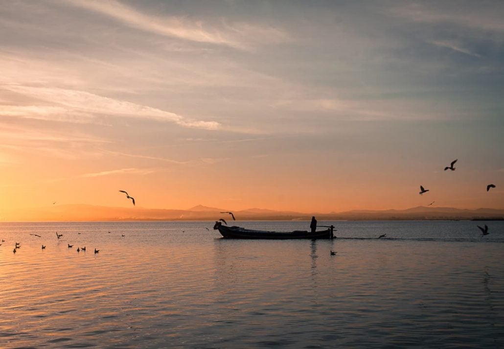 Valencia Albufera Sunset Lake Sky