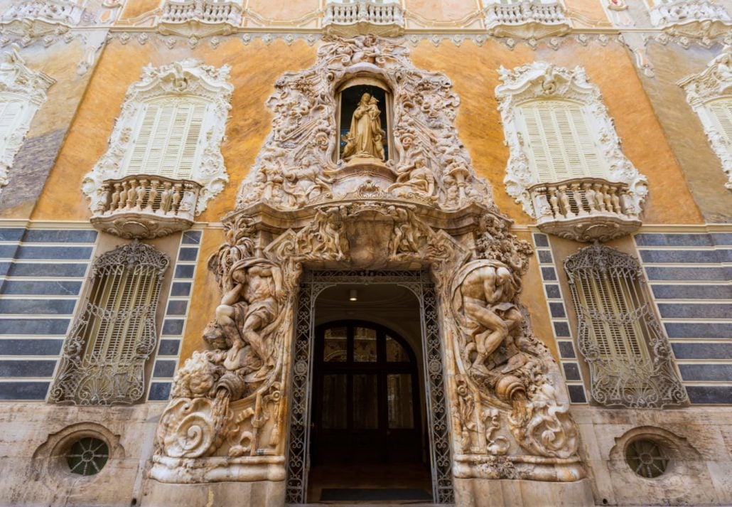 Valencia Palacio Marques de Dos Aguas palace facade in alabaster at Spain