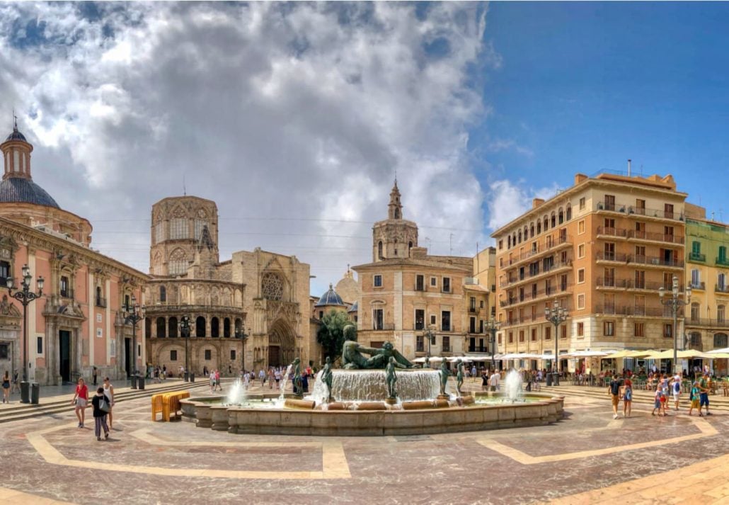 Plaza de la Virgen in Valencia, Spain