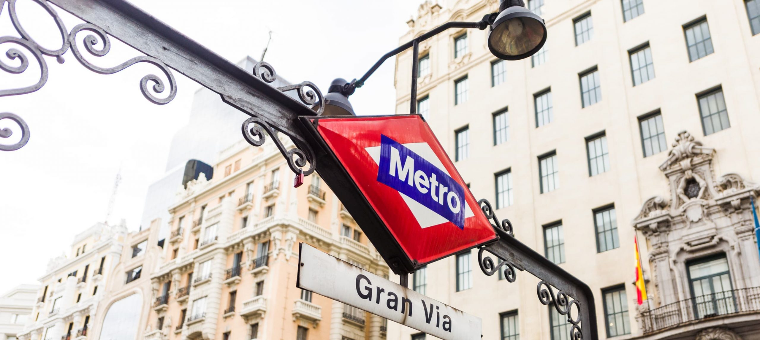 Metro Station Sign in Madrid Spain