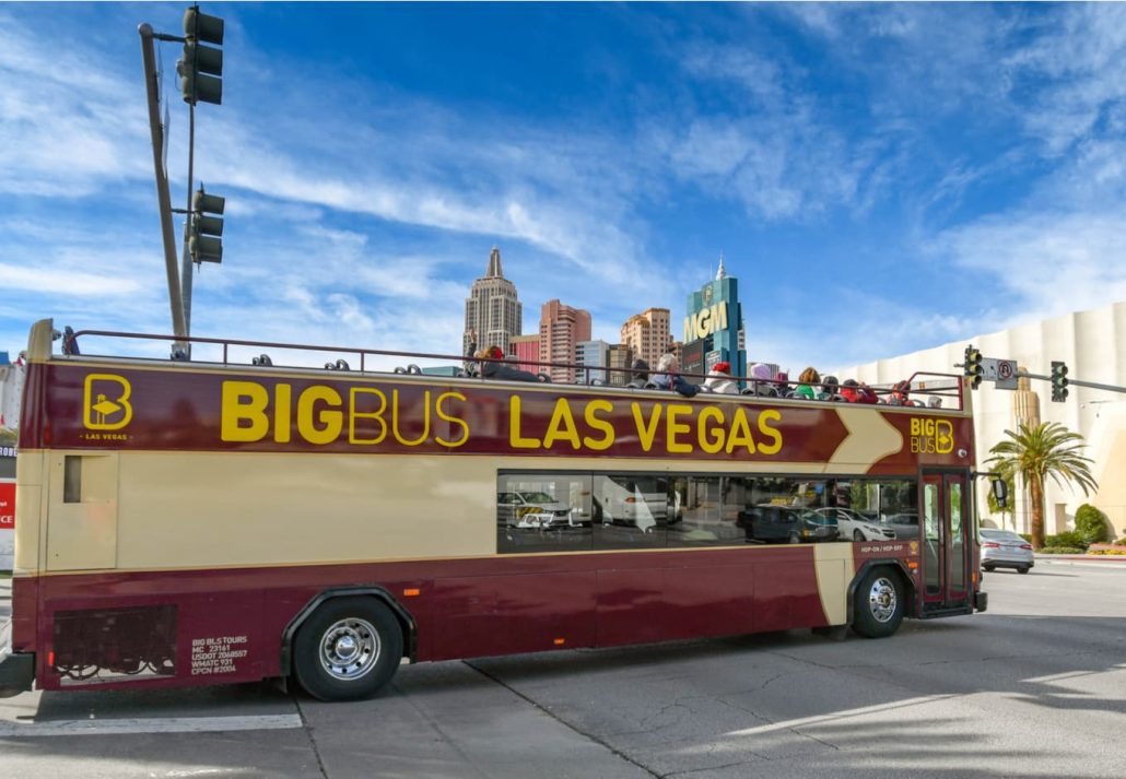The red big bus in Las Vegas, Nevada.