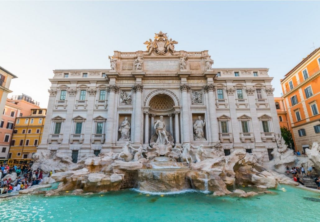 Rome Attractions - Fontana di Trevi, Rome, Italy.