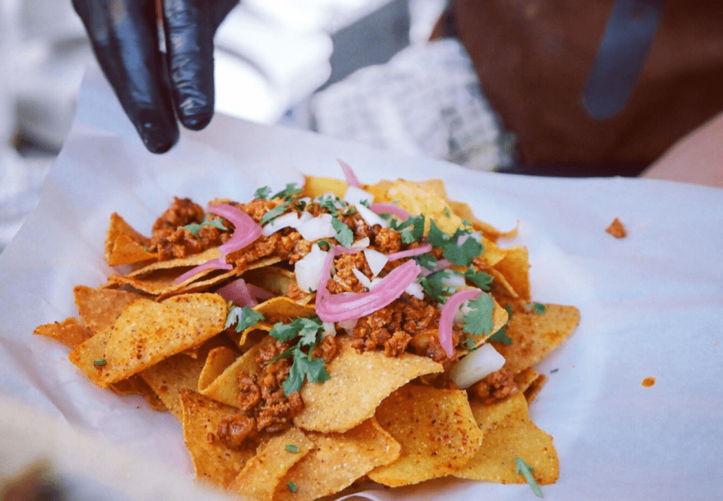 Street food nachos at Bite Club, Berlin, Germany.