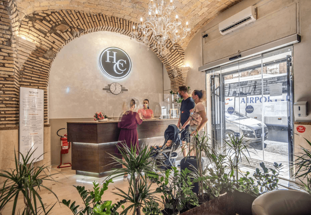 Lobby in Hotel Centro Cavour, Rome, Italy