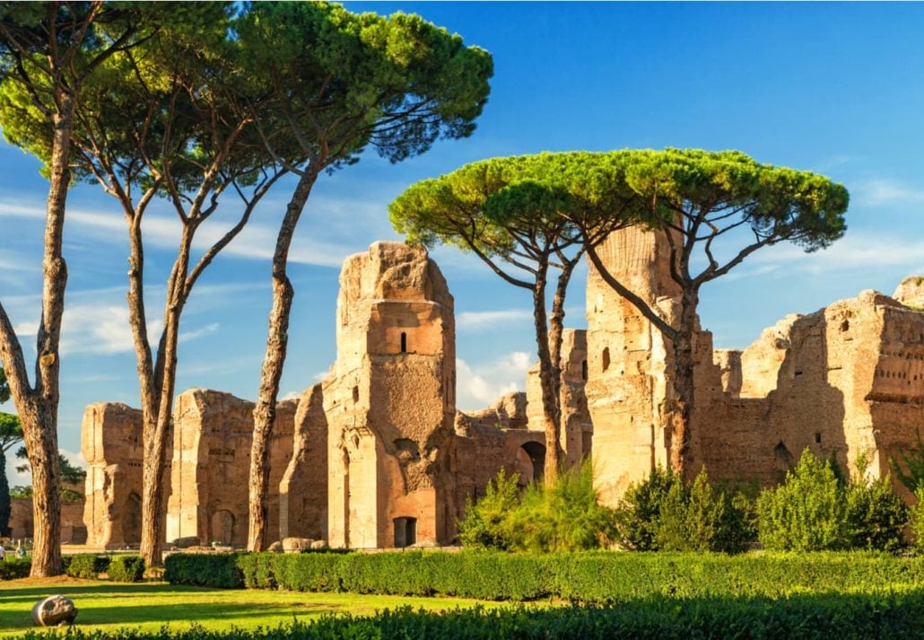 The Roman Baths of Carcaralla, Rome, Italy.