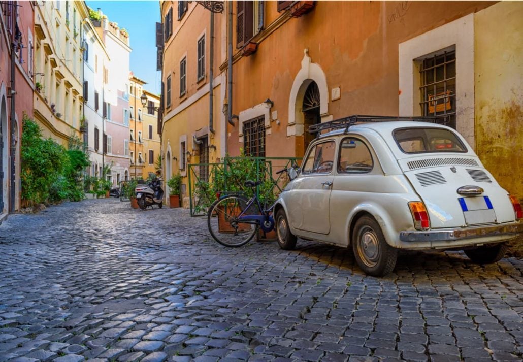 Trastevere Neighborhood, in Rome, Italy.