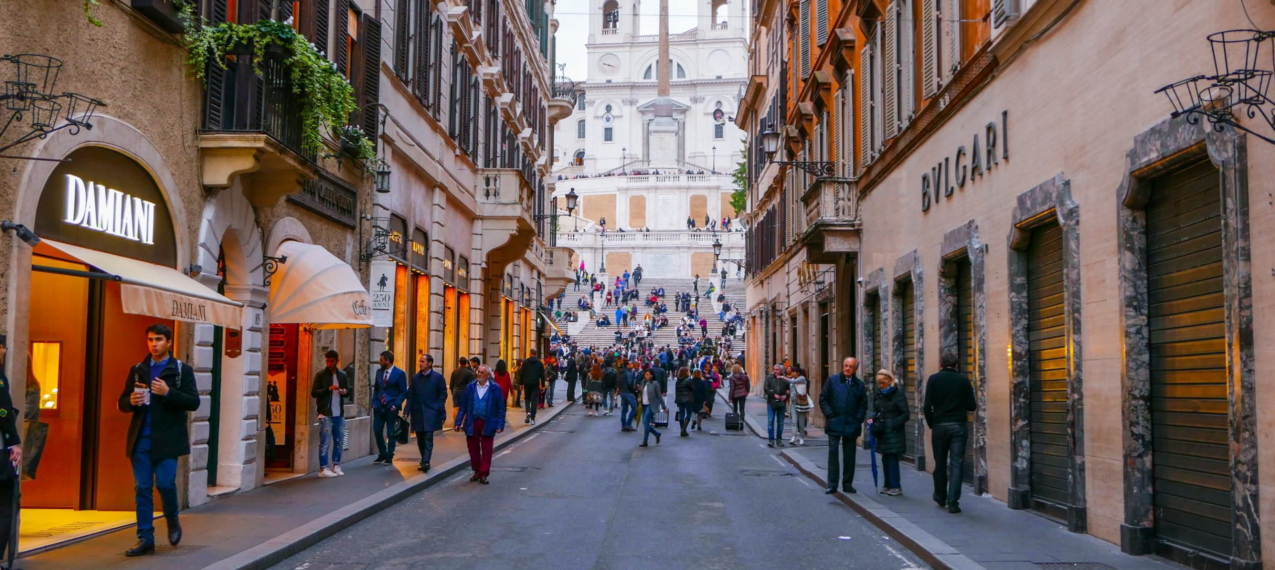 Shopping in Rome, Via Condotti.