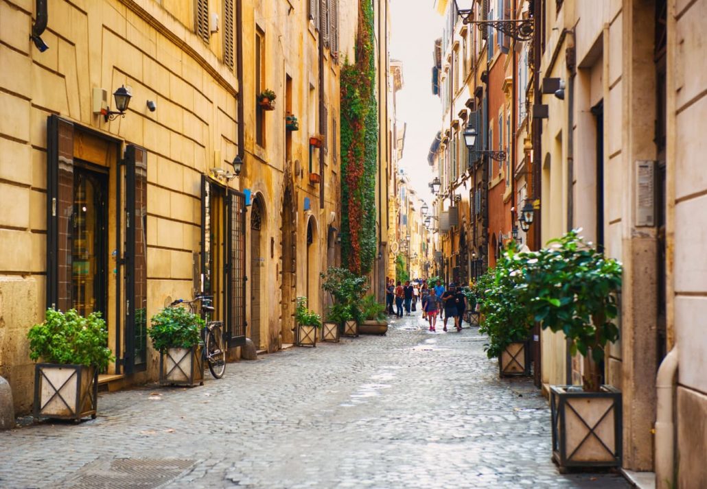 Via dei Coronari, in Rome, Italy.