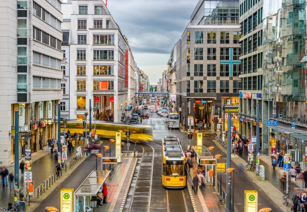 Buses in Berlin, Germany.