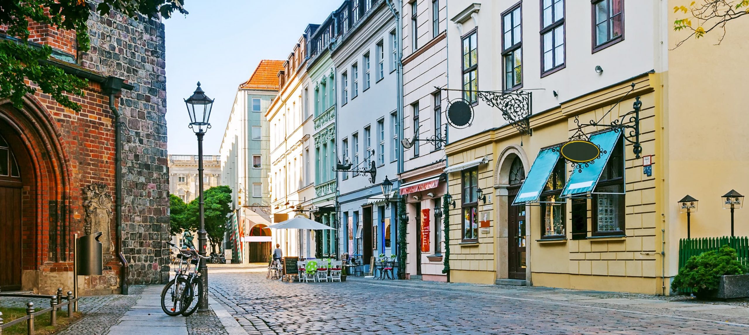 A cozy cobblestone street in Berlin