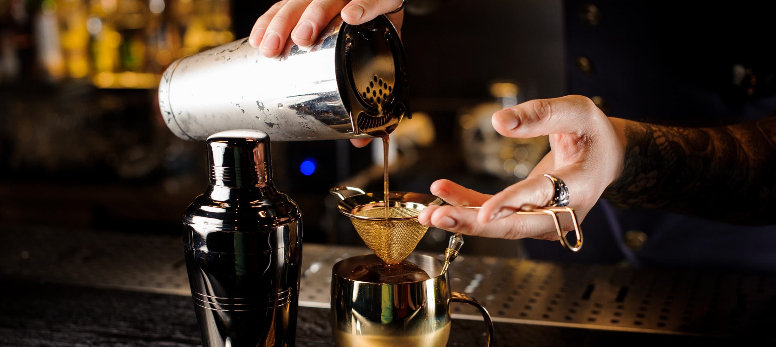 Mixologist preparing a drink