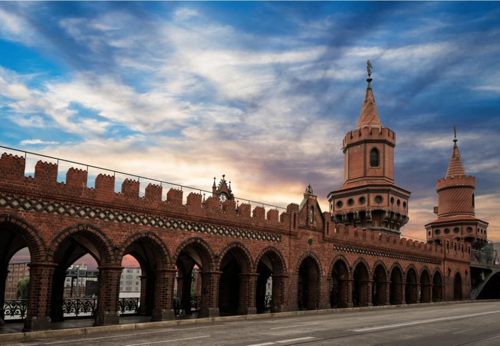 Oberbaumbrücke at dawn, Berlin, Germany.