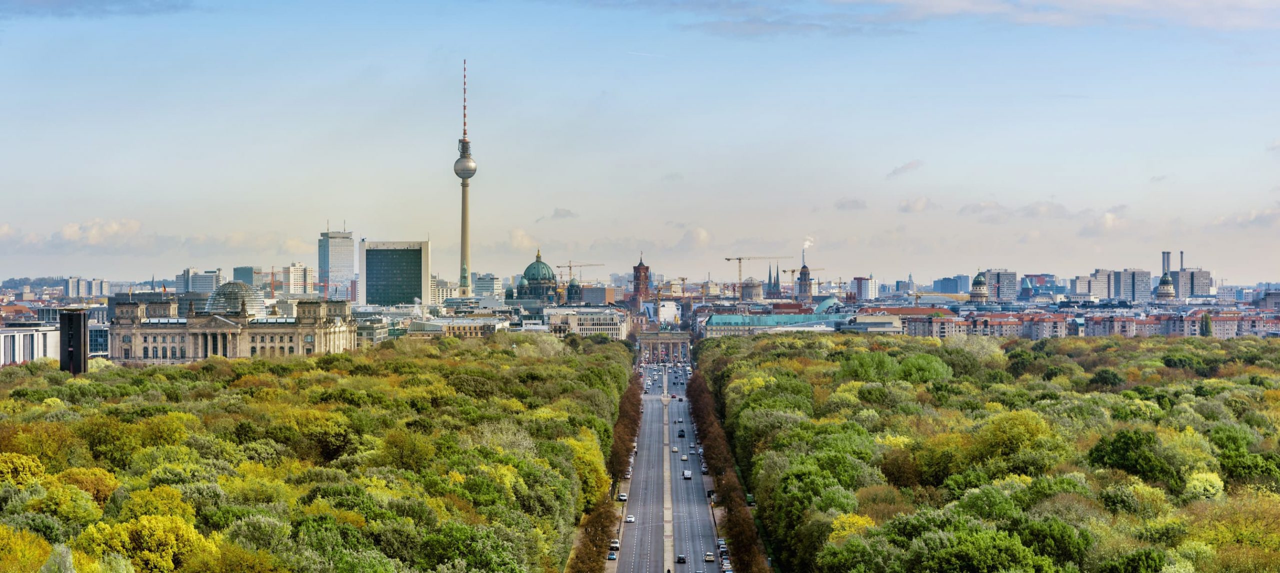 Aerial view of Berlin's center from Tiergarten