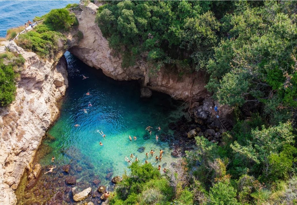 Baths of Queen Giovanna in the Amalfi Coast, Italy.