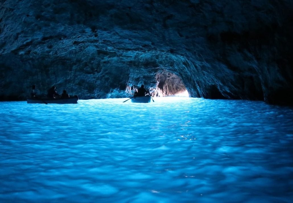 Blue Grotto, in the Amalfi Coast, Italy.