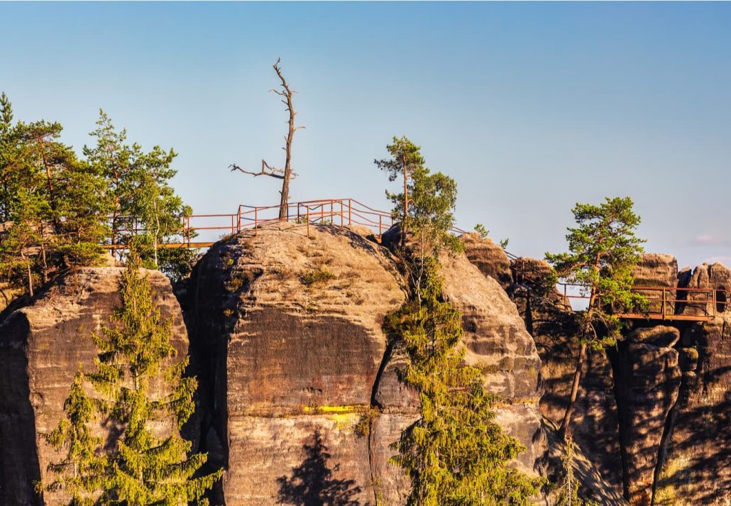Saunstejn Rock Castle, Bohemian Switzerland, in Czech Republic.