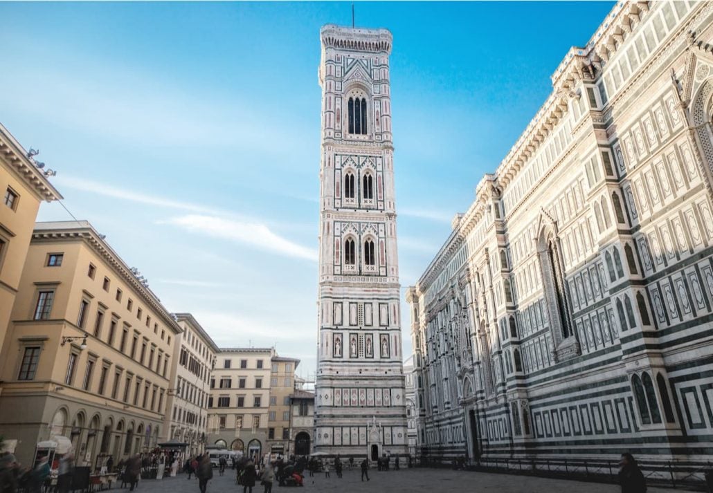 The bell tower of the Cathedral of Santa Maria del Fiore, Florence, Italy.