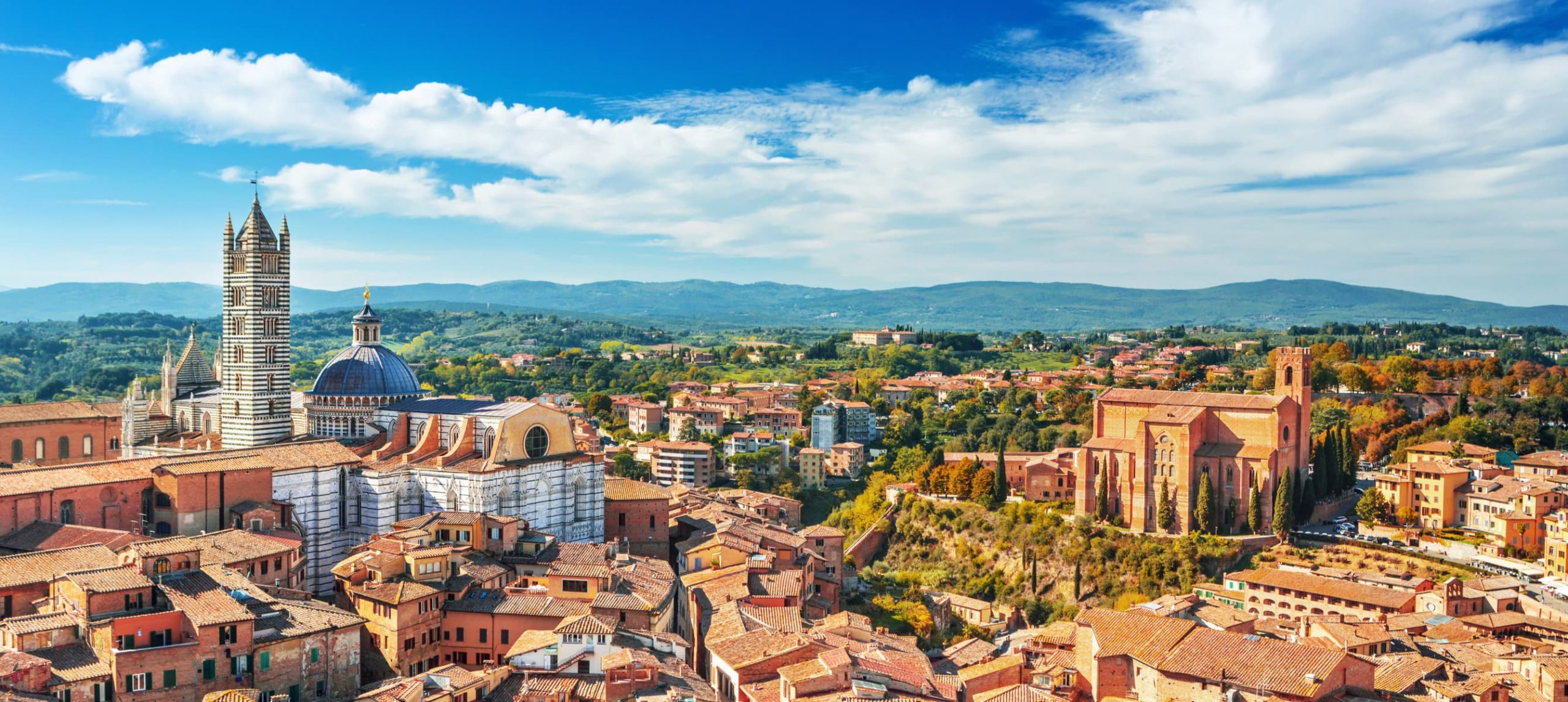 Cityscape of Siena, Italy.