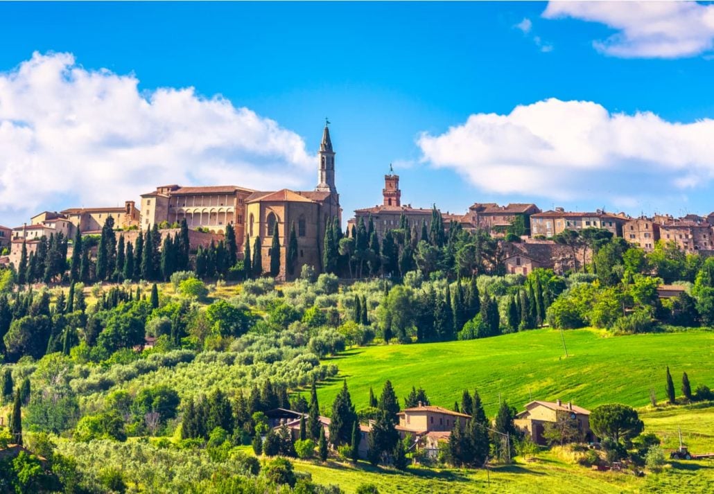 Medieval cityscape of Siena, in Italy.