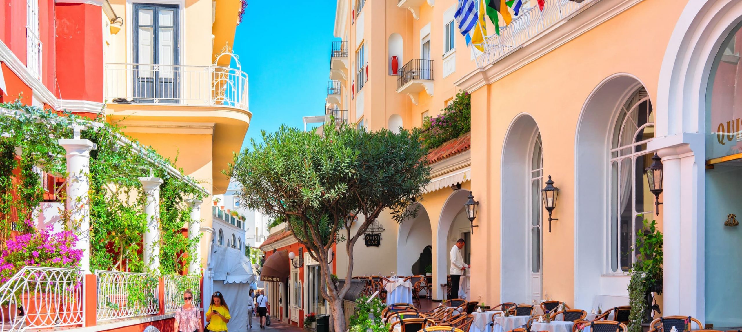A colorful street in Capri