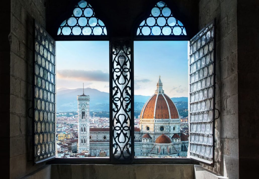 A view of the Duomo Cathedral from one of the nearby buildings