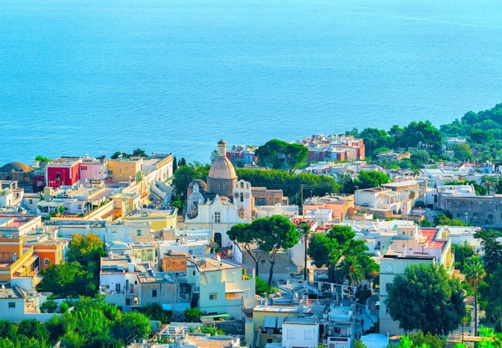 Rome to Capri: Aerial view of Capri, Italy