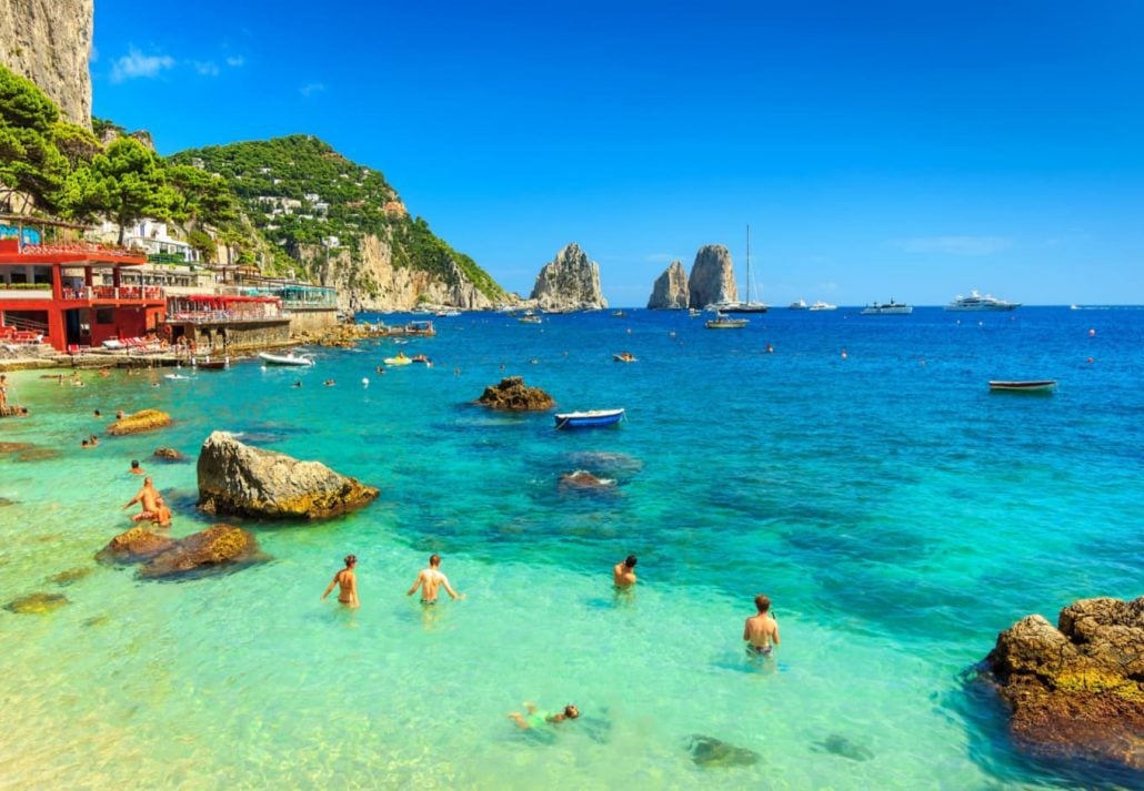 rome-to-capri-beach | CuddlyNest Travel Blog Main beach in Capri