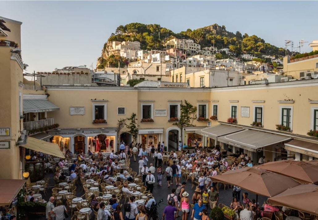 Famous Piazzetta square in Capri