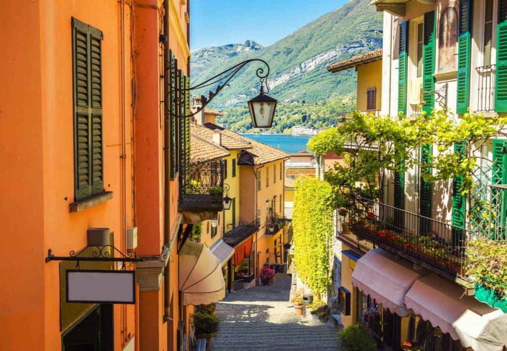 A tiny street in Bellagio town on Lake Como