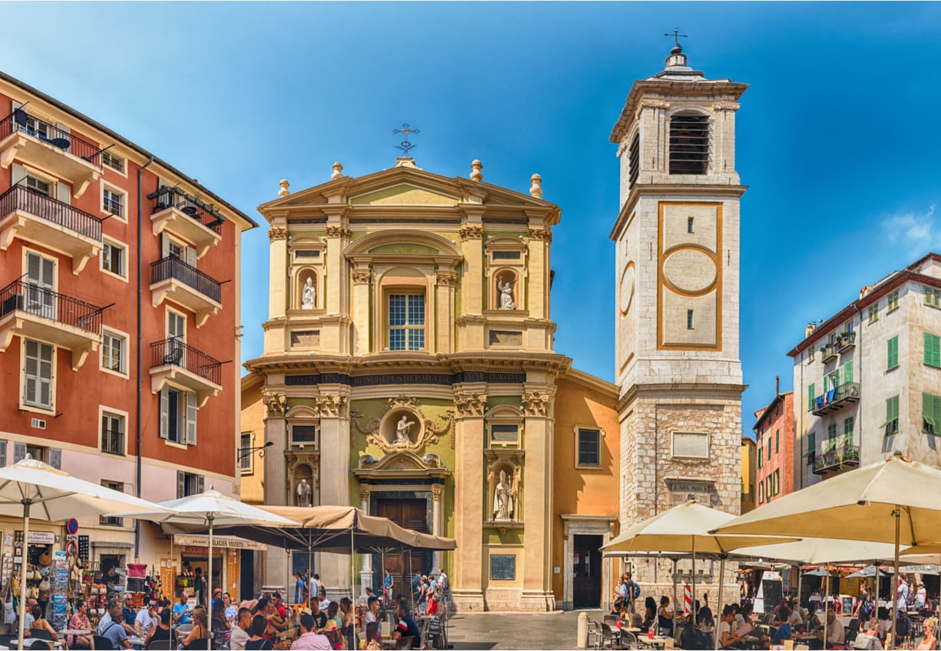 Nice, Cote d'Azur, France , French Riviera - Place Rossetti in the