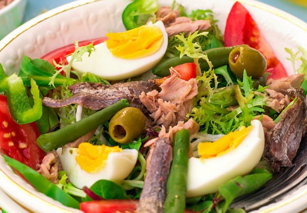 Niçoise Salad, a typical dish from Nice, France.