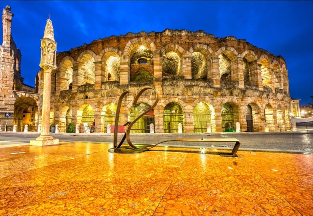 Verona Arena at night