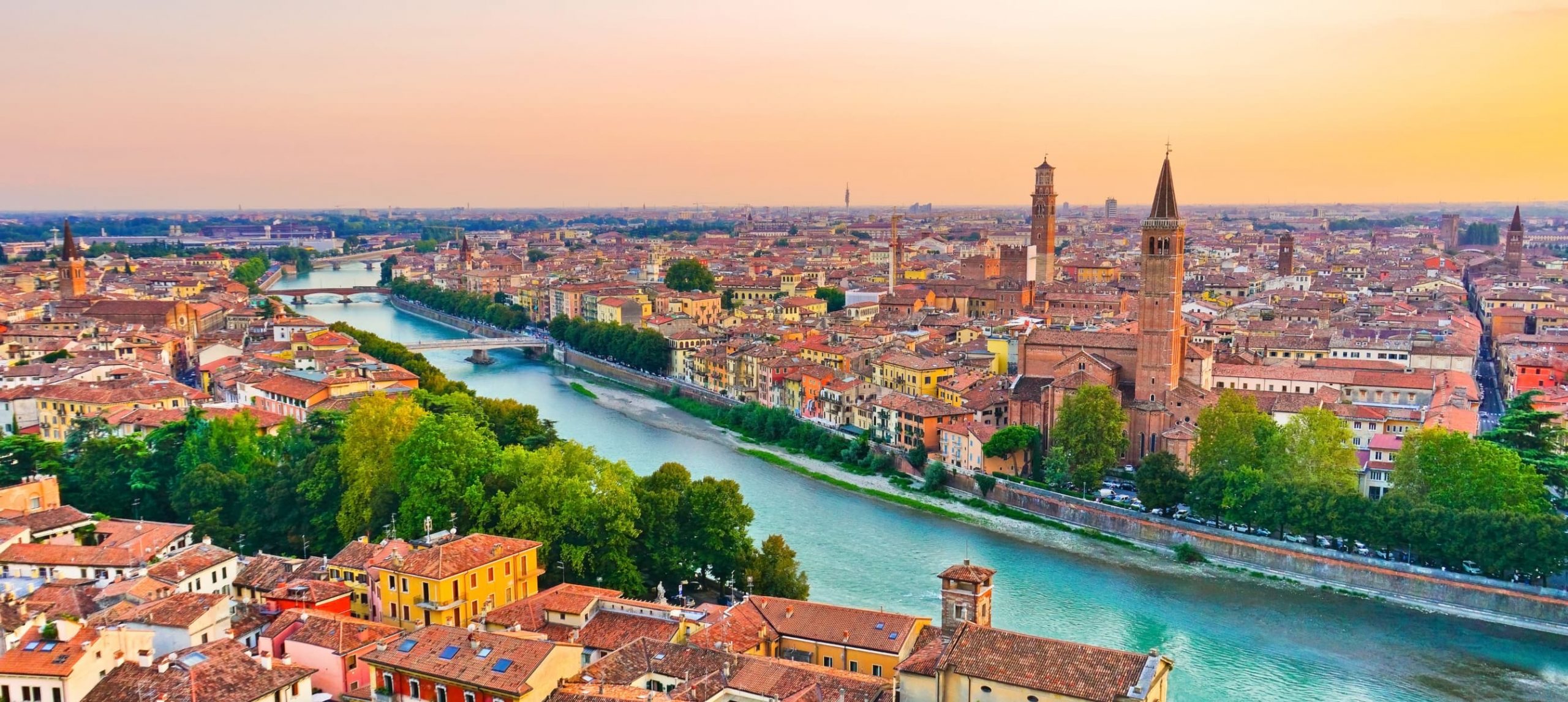 Aerial view of Verona, Italy