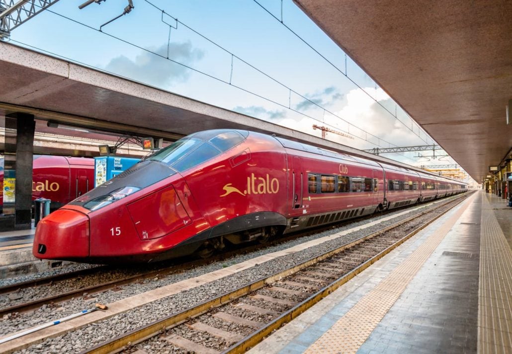 Italo train from Rome to Florence.